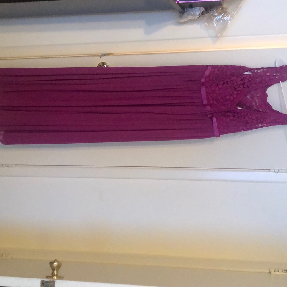 David’s bridal raspberry colored bridesmaid dress